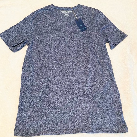New Men’s Michael Brandon Blue Heather V-Neck Tee - Picture 8 of 9